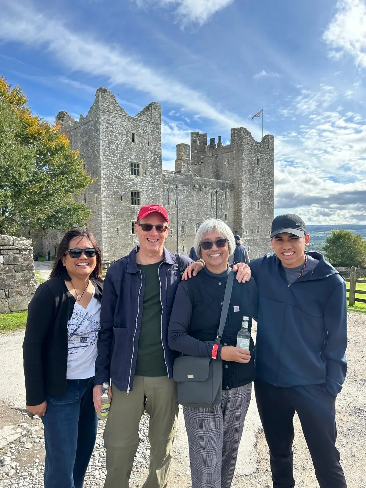 Delighted guests at a Yorkshire Dales castle on their private day tour