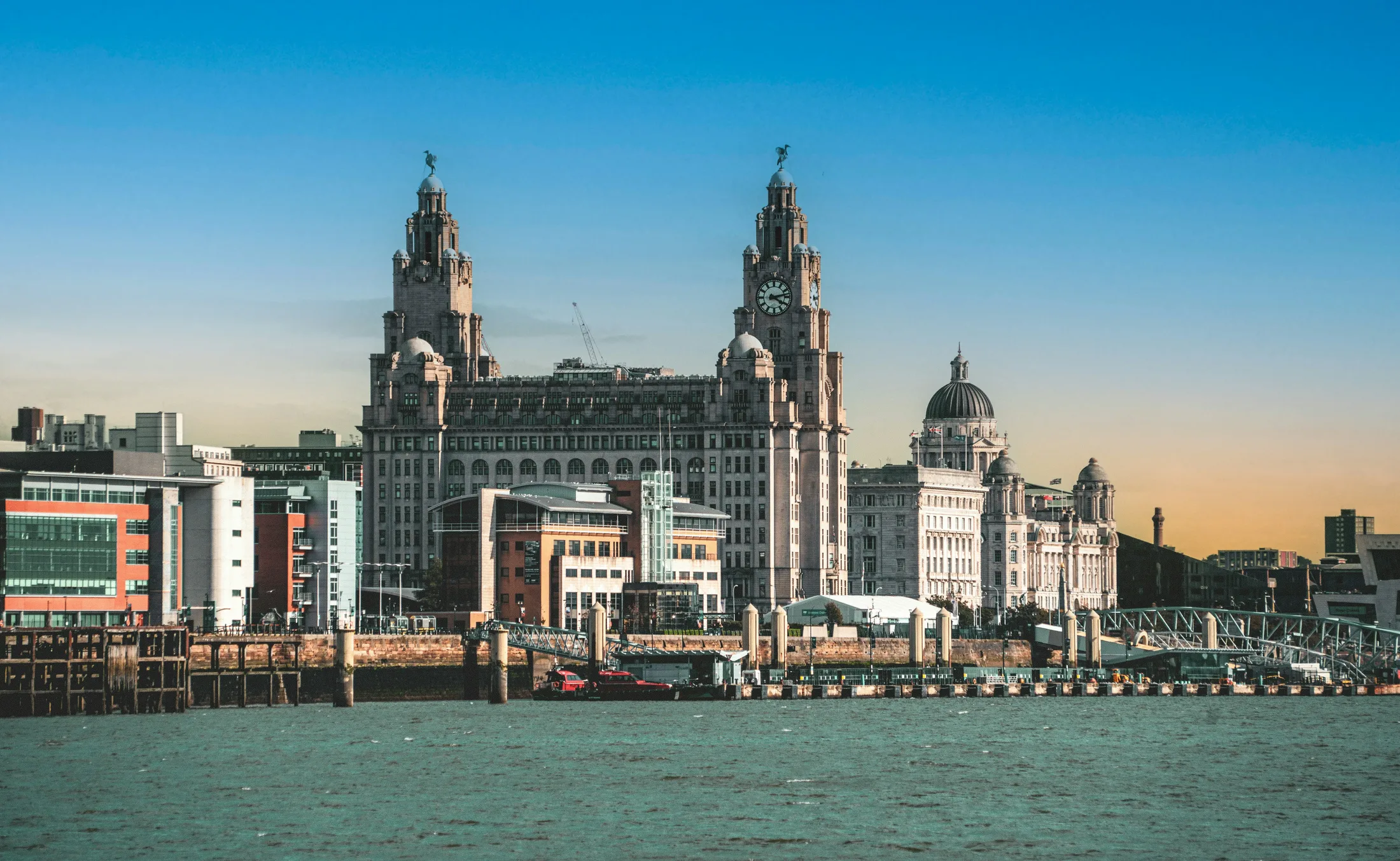 The Liverpool waterfront, a major cruise terminal