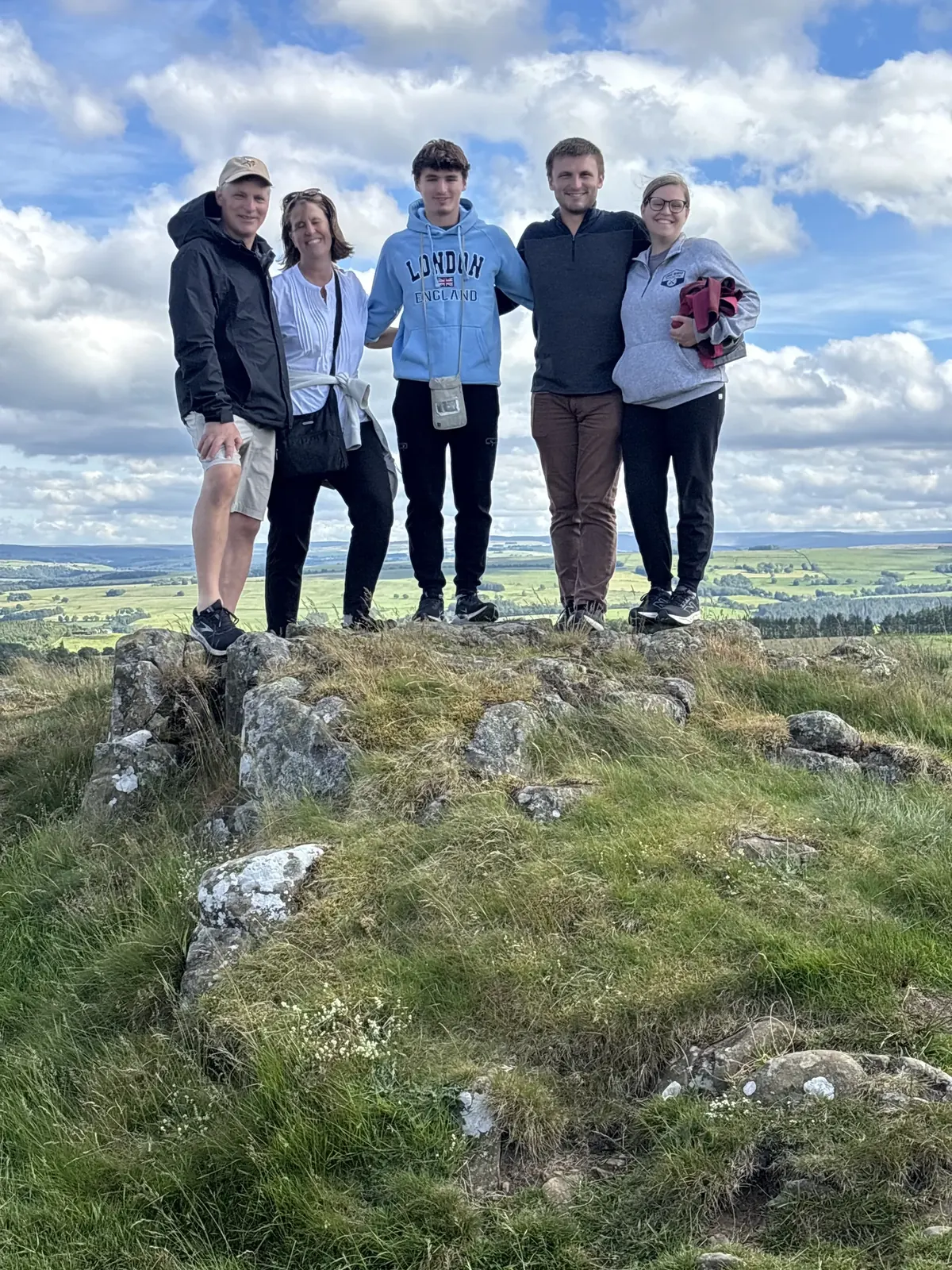 Guests on a scenic stop during the private York to Edinburgh chauffeur transfer tour